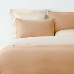 (組)艾禮思山形繡200織水洗棉床被四件組加大 橘米