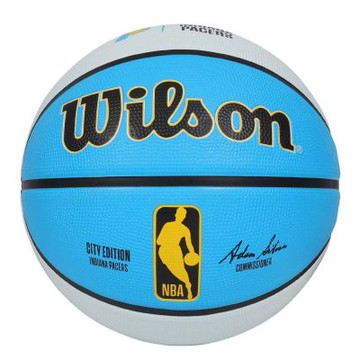 WILSON NBA城市系列24-25 溜馬-橡膠籃球 #7-室內外 7號球 WZ4033912XB7 天藍白黑黃