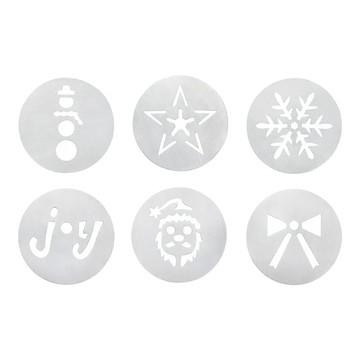 OXO 餅乾擠壓模型盤組 聖誕歡樂組 內含6種造型圓盤 不鏽鋼材質  聖誕歡樂 銀色  1組