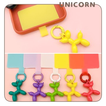 彩色氣球狗手機夾片 墊片 手機掛繩用夾片 防丟夾片 吊繩用夾片 連接片 掛繩片 Unicorn