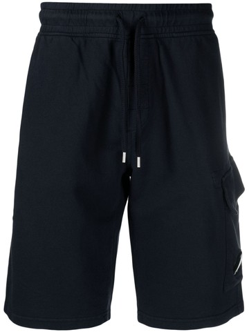C.P. Company - Lens-detailed cotton track shorts - men - Cotton - L - Blue
