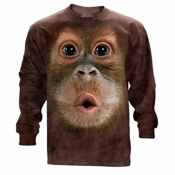 【摩達客】(現貨) 美國進口The Mountain 可愛猩猩臉 純棉長袖T恤