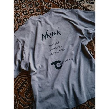 日系nang@ 聯名刺繡小標簡約印花戶外露營透氣親膚短袖T恤男女