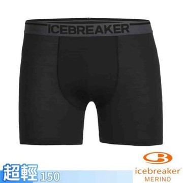 【Icebreaker】男款 美麗諾羊毛 Anatomica 高彈性四角內褲.衛生褲/快乾透氣.除臭.乾爽舒適/ IB103029-001 黑