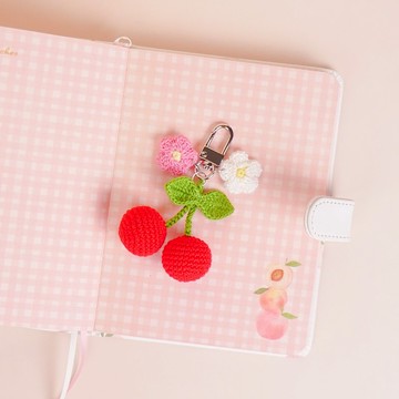 櫻桃鑰匙扣手工禮物包鑰匙扣