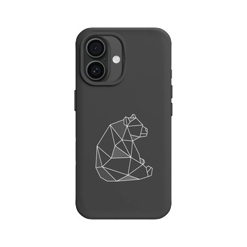 iPhone 16 SolidX 黑 - Animal Silhouette / 動物剪影 - 幾何-動物系列/熊
