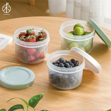 【青木傢】圓蓋雙層瀝水保鮮罐🌱 瀝水 保鮮 隨身好攜帶 冰箱收納 瀝水孔 透明 水果 蔥 薑 蒜 辣椒 紅豆 綠豆 乾貨