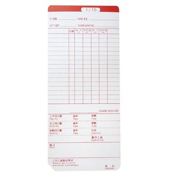UT 考勤卡/06-01/100張/包/適用KR-888/UT2000