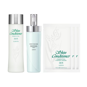 ALBION 乳液健康加乘亮白組