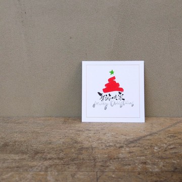 客製化聖誕節心意卡-miniSq-Little Ruby Xmas Tree