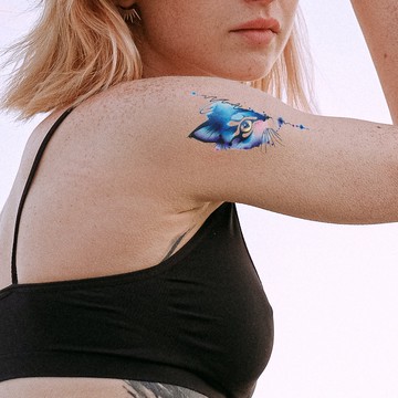 小清新 水彩貓👑大邱紋身👑【T08Z】新 微刺青 假刺青輕紋身 防水 紋身 刺青 貼紙 T08