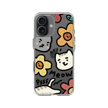 iPhone 17 Clear Case（相機按鈕） 透明 - 小貓貓們 Little Cattos - Meow&Flowers
