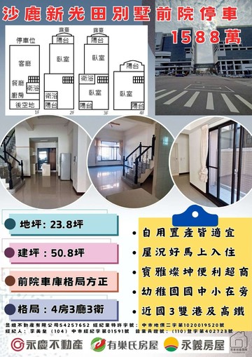 沙鹿新光田向上院區臨路透天別墅自住置產收租首選｜台中市沙鹿區自強路