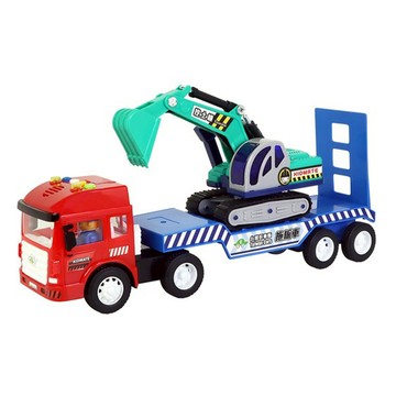 台灣好車隊 迷你拖板車+挖土機  1個