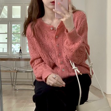 秋季新款毛衣小外套女v領針織開衫短款小個子修身打底上衣薄