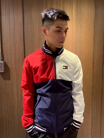 美國百分百【全新真品】 Tommy Hilfiger 外套 TH 夾克 立領 風衣 logo 防風 男 拼接 AQ53