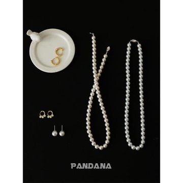 冷光冰雪澳白 925銀個性強光大珍珠項鏈高品質輕奢毛衣鏈復古法式