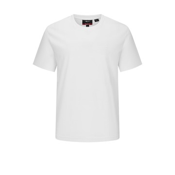 絲光棉素面布料圓領短袖T裇/白色 | 5614033100