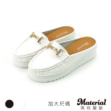 Material瑪特麗歐 穆勒鞋 MIT加大尺碼銜扣拼接懶人鞋 TG52912