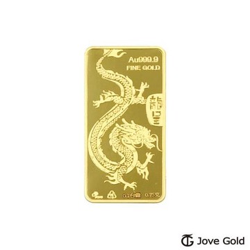 Jove Gold 漾金飾 平安金龍黃金條塊 - 0.2台錢(金重二分)