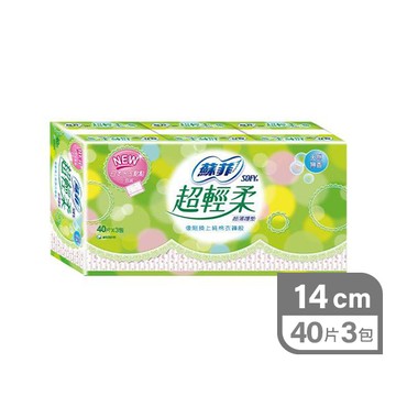 蘇菲超輕柔超薄護墊40片3入天然無香