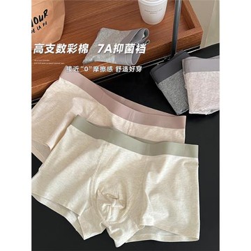 簡約7a級抑菌男士內褲男生2025新款男款四角純棉男式平角透氣短褲