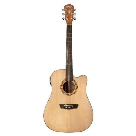 Washburn Harvest String Acoustic-Electric Guitar, Right, Natural (WD7SCE-A)