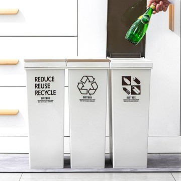 垃圾桶 分類垃圾桶帶蓋北歐風ins廚房客廳三兄弟垃圾箱 逸雅家居館