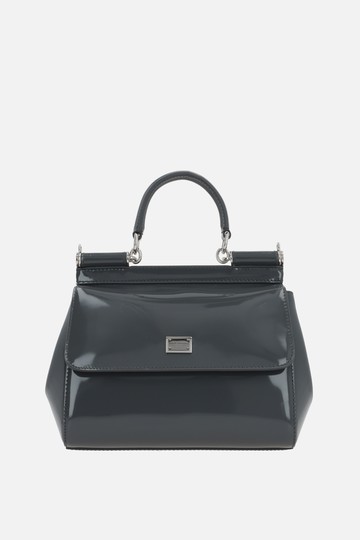 DOLCE & GABBANA Sicily medium polished leather top handle bag Woman