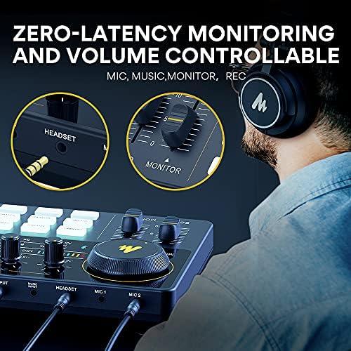 MAONOPodcast Equipment Bundle MaonoCaster Lite Audio Interface All in One Podcast Production Studio with 25mm Large Diaphragm Micr