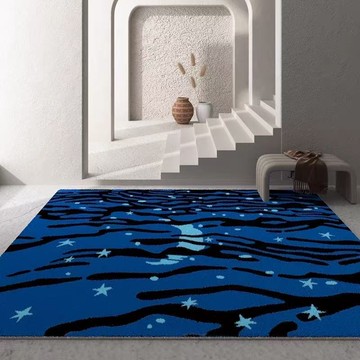 ins風星辰大海創意客廳地毯耐臟易打理衣帽間腳墊滿鋪藝術茶幾毯[][DD190109]