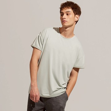 REBOOT瞬眠-親膚反褶短袖上衣-清灰綠