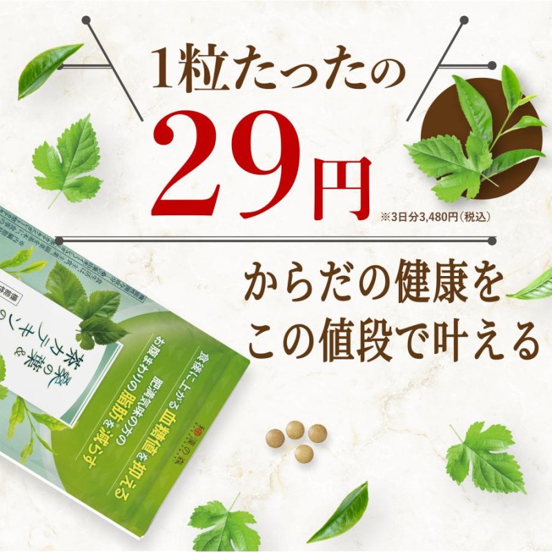 和漢の森 桑の葉 茶カテキン 120粒 国産お腹の脂肪を減らす ×3袋