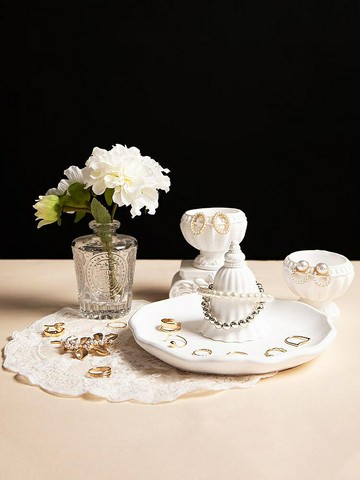 飾品展示 飾品收納 首飾展示 首飾收納 首飾展示架店鋪創意手工石膏擺件拍照道具戒指托盤耳飾品展示陳列