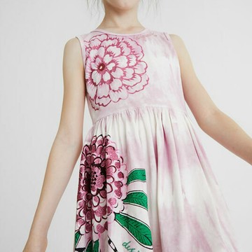 Desigual 春粉花朵無袖洋裝