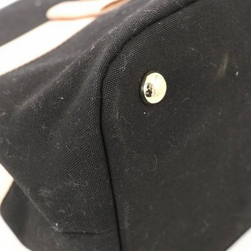 トッカ TOCCA ブラック×ピンク リボン キャンバス トートバッグ