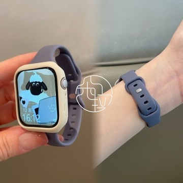 小蠻腰蝴蝶扣 矽膠錶帶+矽膠錶殼 適用 Apple Watch 11 10 9 8 SE 蘋果錶帶 42mm 46mm