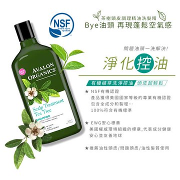 AVALON ORGANICS茶樹頭皮調理精油洗髮精325ml/11oz x1瓶