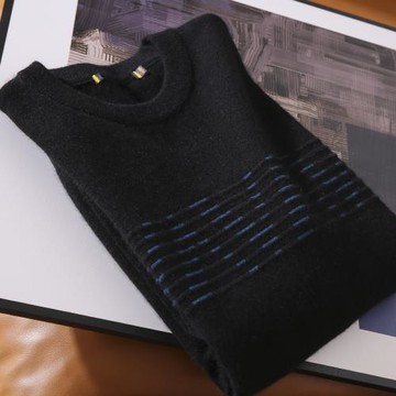 37綿羊毛！質感高級！休閑套頭圓領長袖針織衫男品牌剪標男裝上衣