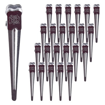 gloss&glow 無痕小鴨嘴夾  銀色  24支