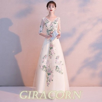 刺繍 イブニングドレス ロングドレス レース パーティードレス 演奏会ドレス 結婚式 発表会 代 30代 40代 お洒落 二次会 通販 Lineポイント最大get Lineショッピング