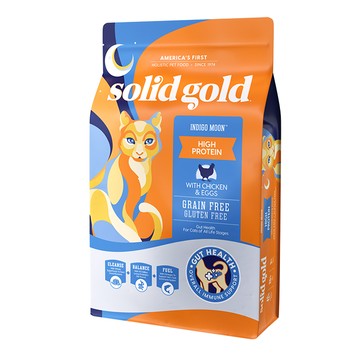 Solid Gold 素力高 全齡貓 低敏天然貓糧 高蛋白營養食譜 雞+雞蛋+超級食物 無穀無麩質 包覆型凝結芽孢桿菌  5.44kg  1袋  放牧鮮雞