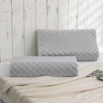 Ishur 伊舒爾 石墨烯乳膠枕 遠紅外線發熱 SEK防蹣技術 舒適透氣  60 × 40 × 8~12cm  灰色  2個