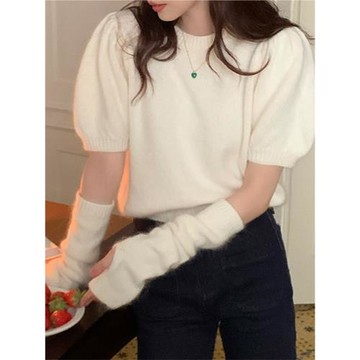 2025秋冬新款爆款小眾韓系白色內搭毛衣女裝慵懶風針織衫上衣秋冬