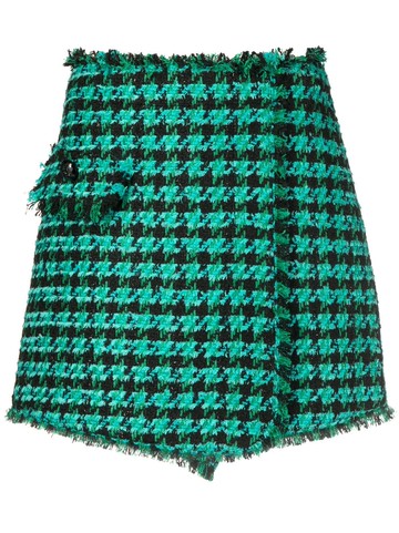 MSGM - tweed houndstooth-pattern shorts - women - Polyester/Cotton/Viscose/Wool/Acrylic (Fiber) - 44 - Green