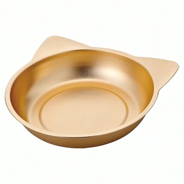 MARUKAN 貓臉鋁製涼墊 貓鍋 持久保冷  金色  380 x 380 x 175mm  1入