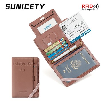 台灣熱賣防盜刷多功能可收納RFID證件護照包疫苗卡套passport護照夾保護本L0801 43LT