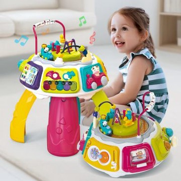 【TOY PLANET 玩具星球】七面旋轉遊戲桌(多功能 音樂玩具 學習桌 電子琴 火車玩具  寶寶玩具 2歲送禮推薦)