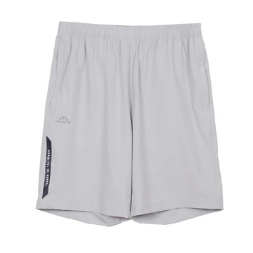 KAPPA義大利時尚吸濕排汗中性單層防潑水抗UV運動短褲 淺灰342155W04Y