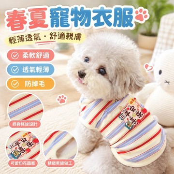 💯臺灣出貨💯免運💯春夏寵物貓咪衣服狗狗泰迪比熊馬爾濟斯約克夏寵物薄款可愛防掉毛 WQ7Z